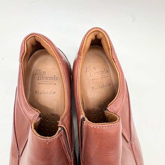 Allen Edmonds Weekender Men's 11.5B Brown Chili Leather Slip On Loafer Shoes - Picture 4 of 11